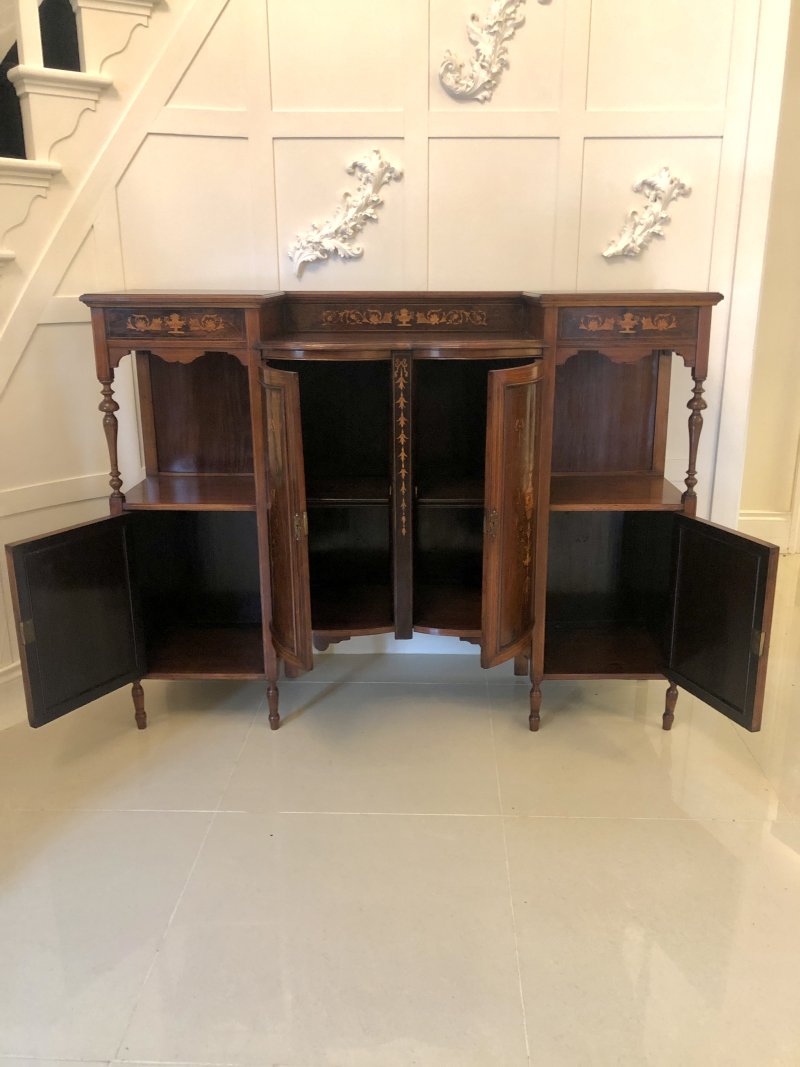 Antique Victorian Inlaid Rosewood Side Cabinet - Image 5